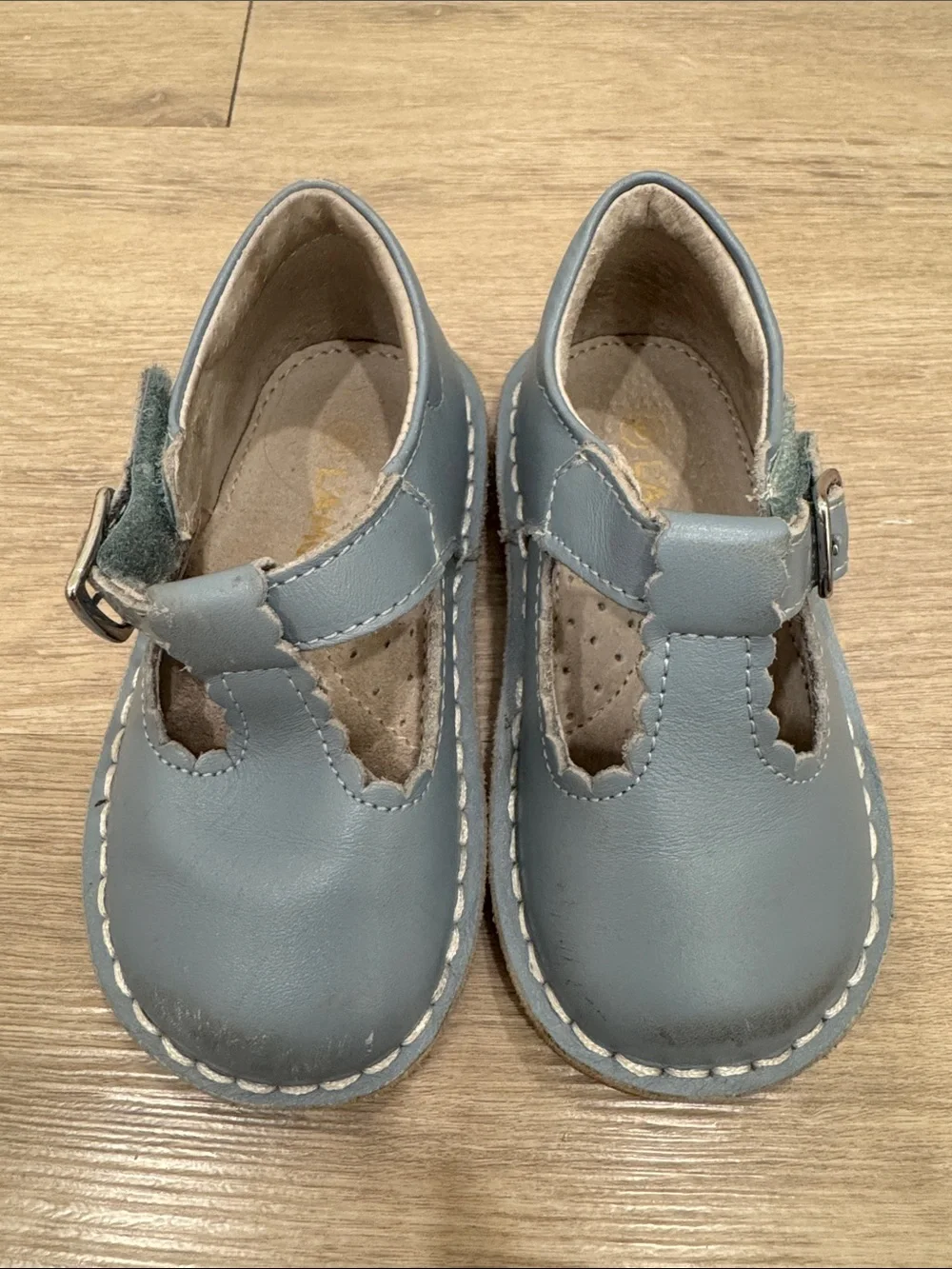 L'Amour Kids T‑Bar Shoes in Slate Blue
